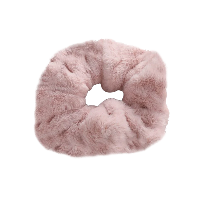 Pink Silky Soft Fluff Scrunchy