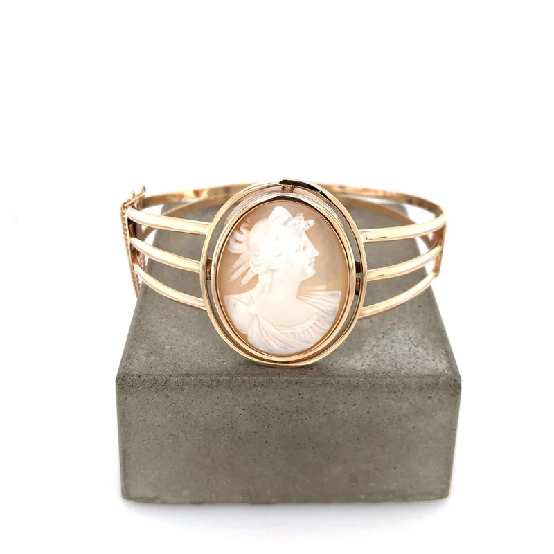 Armreif Roségold 585 mit Muschelgemme