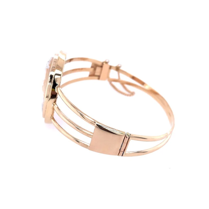 Armreif Roségold 585 mit Muschelgemme