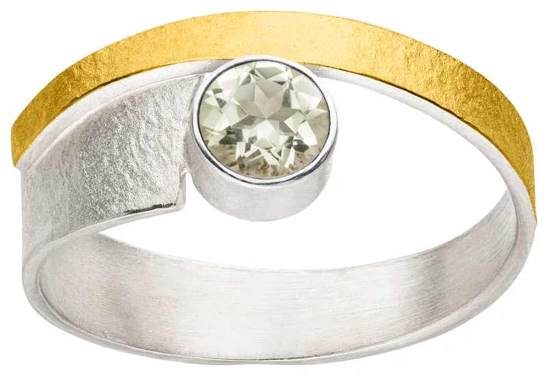 925er Silber Ring feingoldbelegt MANU R1388MQ