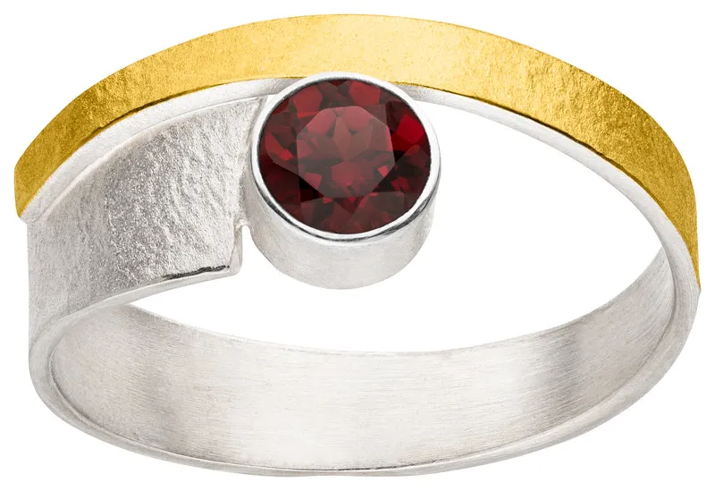 925er Silber Ring feingoldbelegt MANU R1388GT