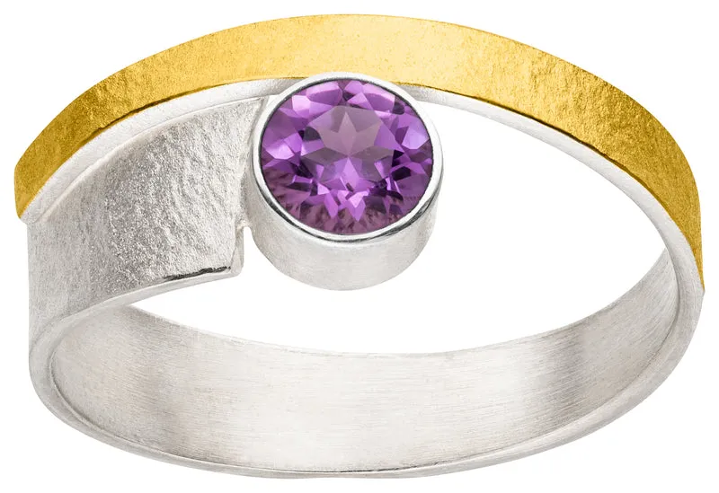925er Silber Ring feingoldbelegt MANU R1388AM