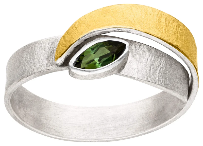 925er Silber Ring feingoldbelegt MANU R1380TU