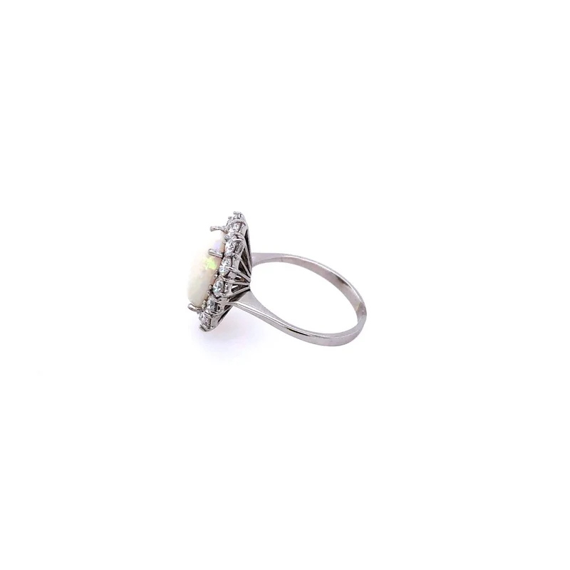 Ring Weissgold 750 mit Opal & Brillanten