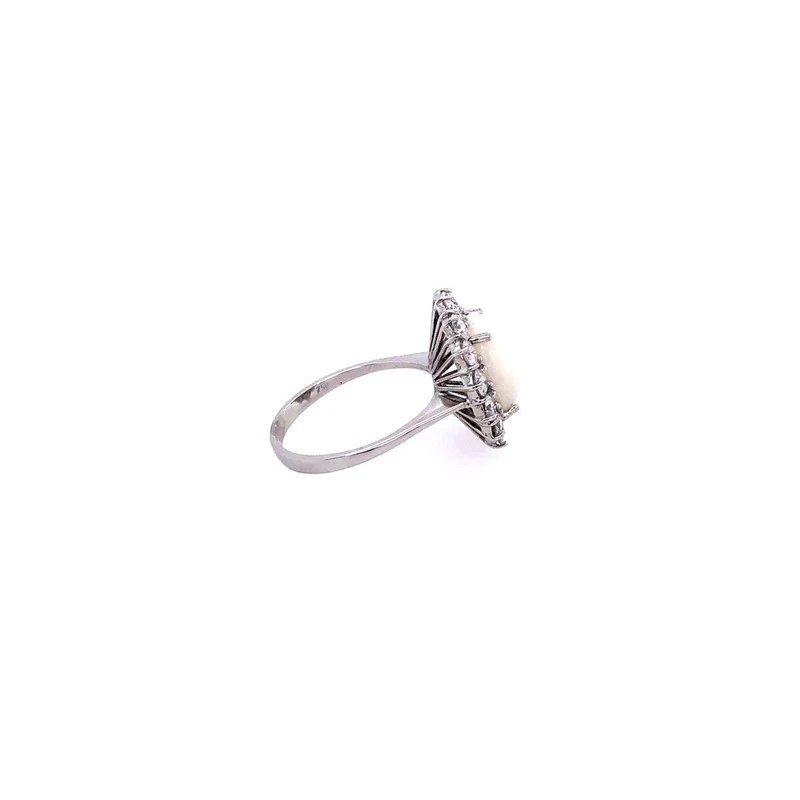 Ring Weissgold 750 mit Opal & Brillanten