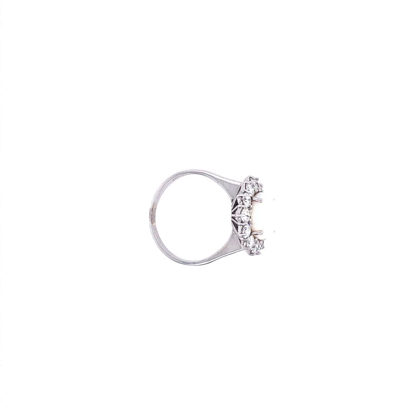 Ring Weissgold 750 mit Opal & Brillanten