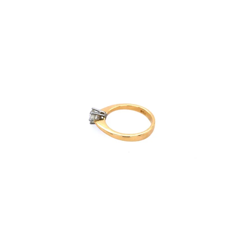 Solitaire Bicolor Gold 750 mit Brillant 0,53 ct.