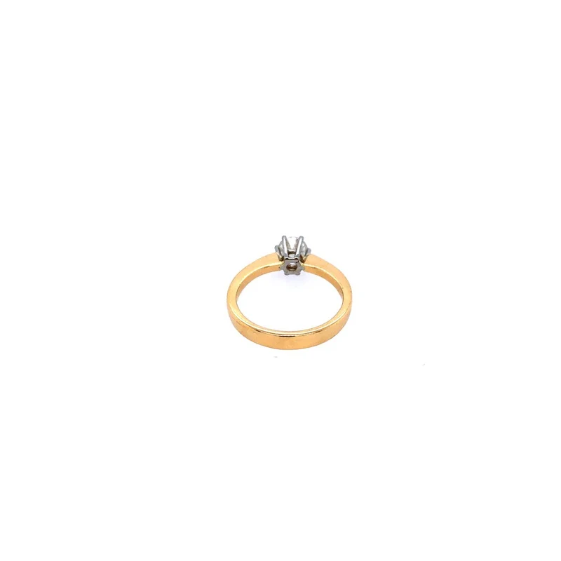 Solitaire Bicolor Gold 750 mit Brillant 0,53 ct.