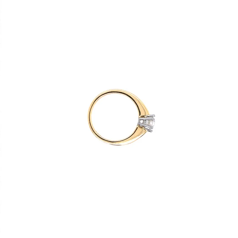 Solitaire Bicolor Gold 750 mit Brillant 0,53 ct.