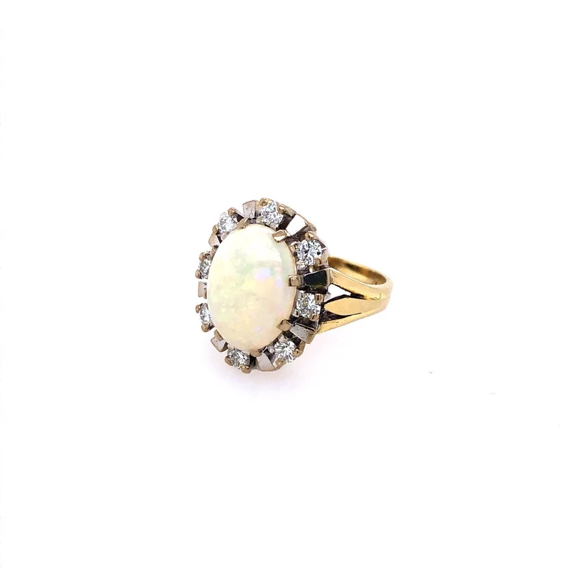 Ring Bicolor Gold 585 mit Opal & Brillanten
