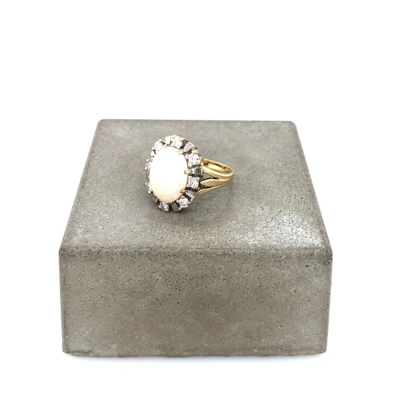 Ring Bicolor Gold 585 mit Opal & Brillanten