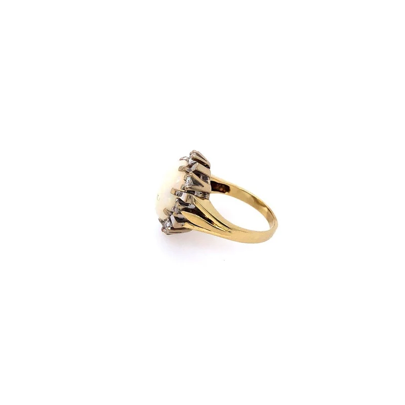 Ring Bicolor Gold 585 mit Opal & Brillanten