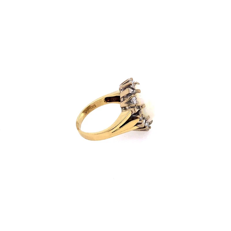 Ring Bicolor Gold 585 mit Opal & Brillanten