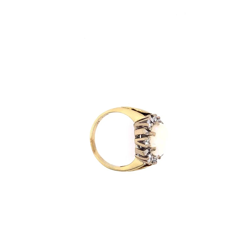 Ring Bicolor Gold 585 mit Opal & Brillanten