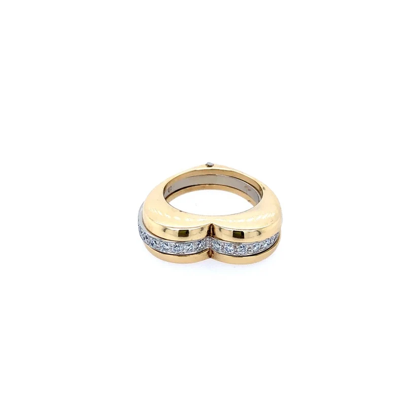 Herz-Ring Bicolor Gold 750 mit Brillanten