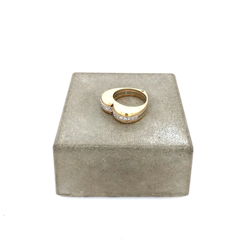 Herz-Ring Bicolor Gold 750 mit Brillanten