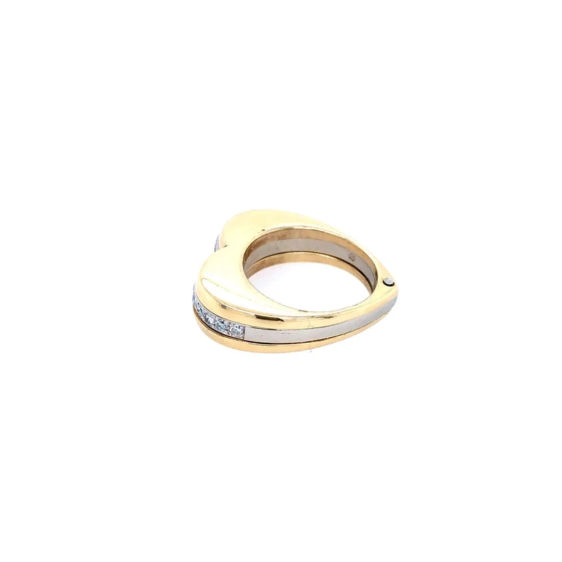 Herz-Ring Bicolor Gold 750 mit Brillanten