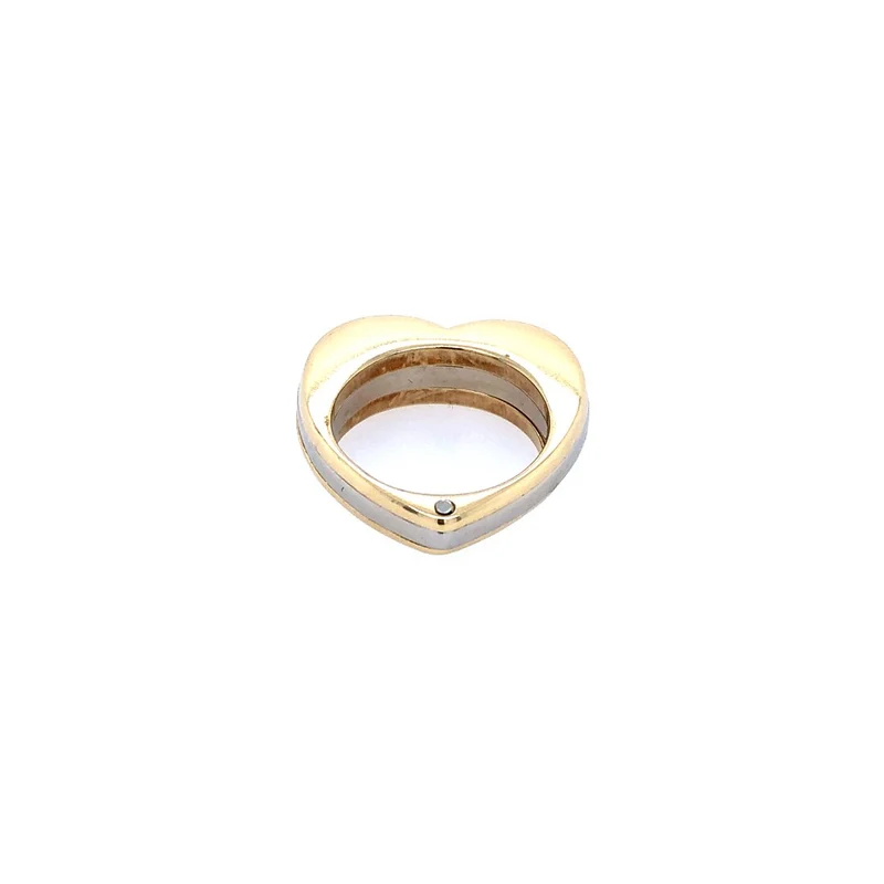 Herz-Ring Bicolor Gold 750 mit Brillanten