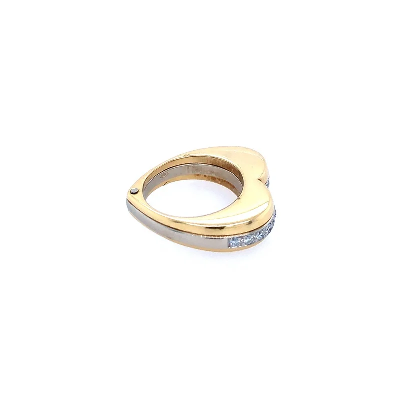 Herz-Ring Bicolor Gold 750 mit Brillanten