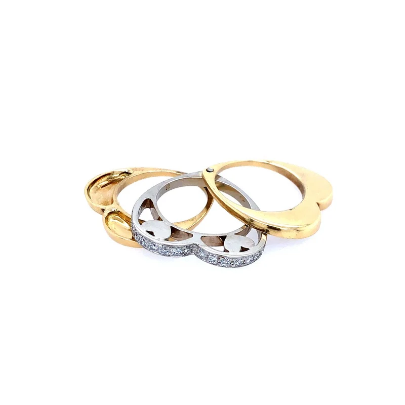 Herz-Ring Bicolor Gold 750 mit Brillanten