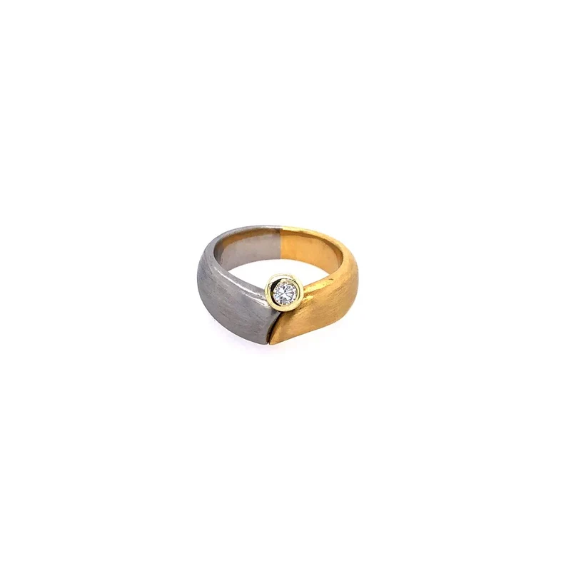 Solitaire Bicolor Platin mit Brillant