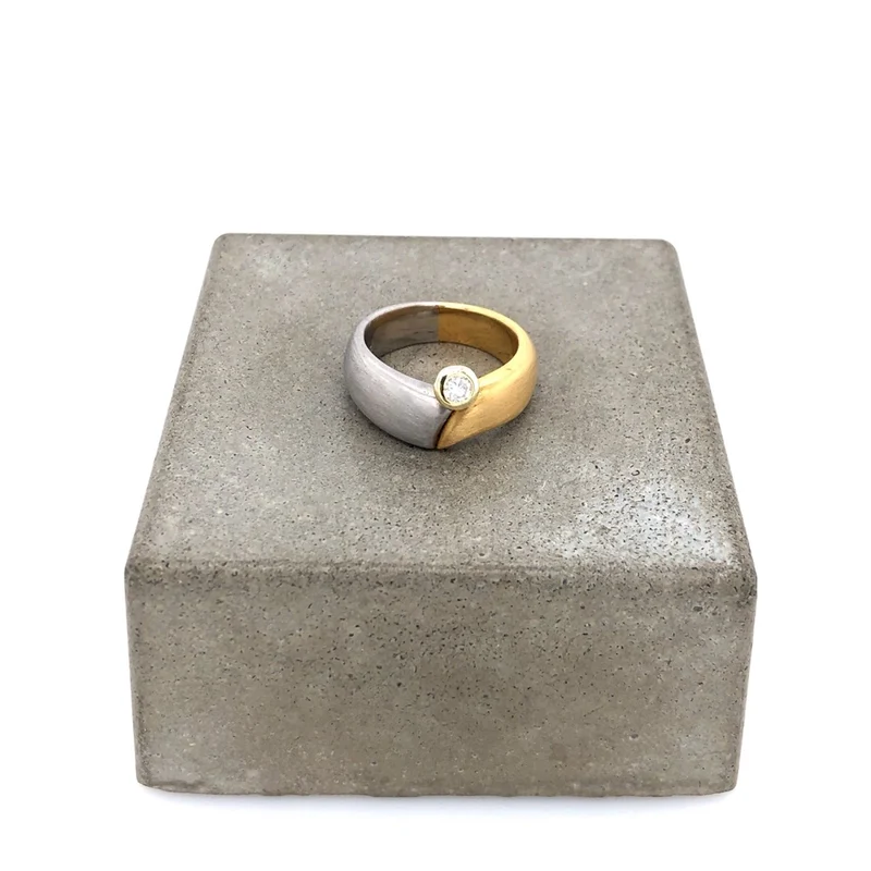 Solitaire Bicolor Platin mit Brillant