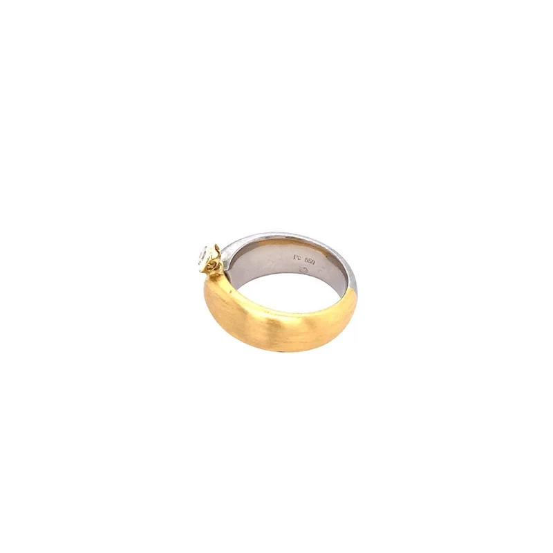 Solitaire Bicolor Platin mit Brillant