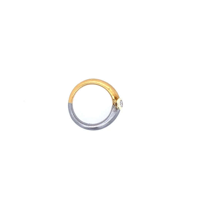 Solitaire Bicolor Platin mit Brillant