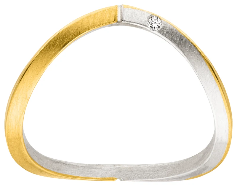 925er Silber Ring feingoldbelegt MANU R1376BR