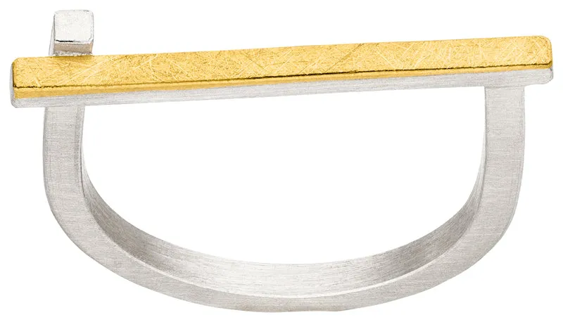 925er Silber Ring feingoldbelegt MANU R1373