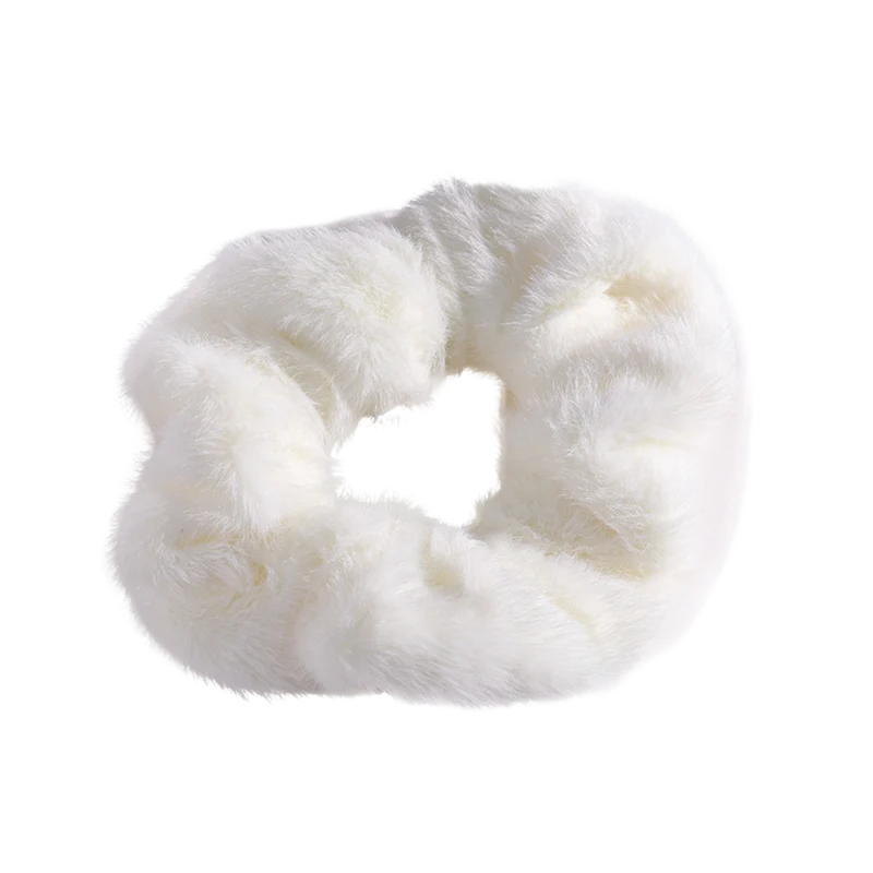 Cream Silky Soft Fluff Scrunchy