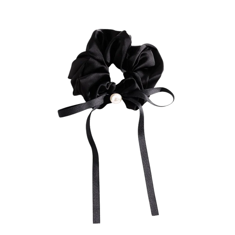 Noir Ribbon Scrunchy