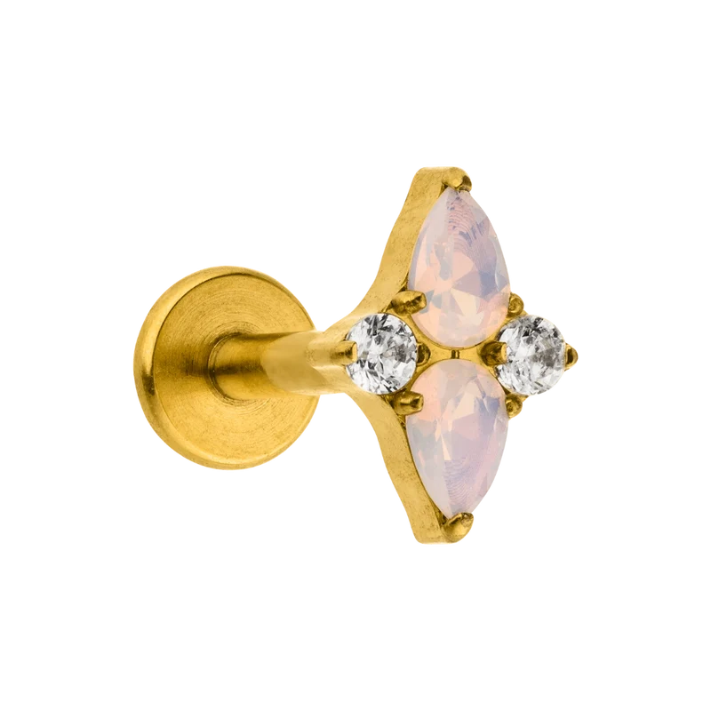 Pink Triangular Labret Piercing - Titan