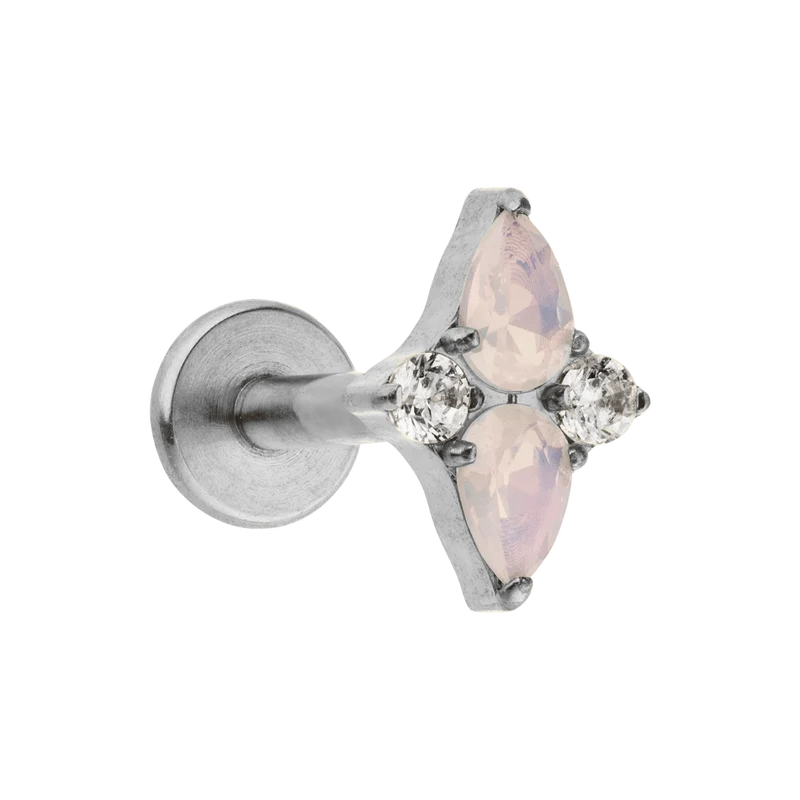 Pink Triangular Labret Piercing - Titan