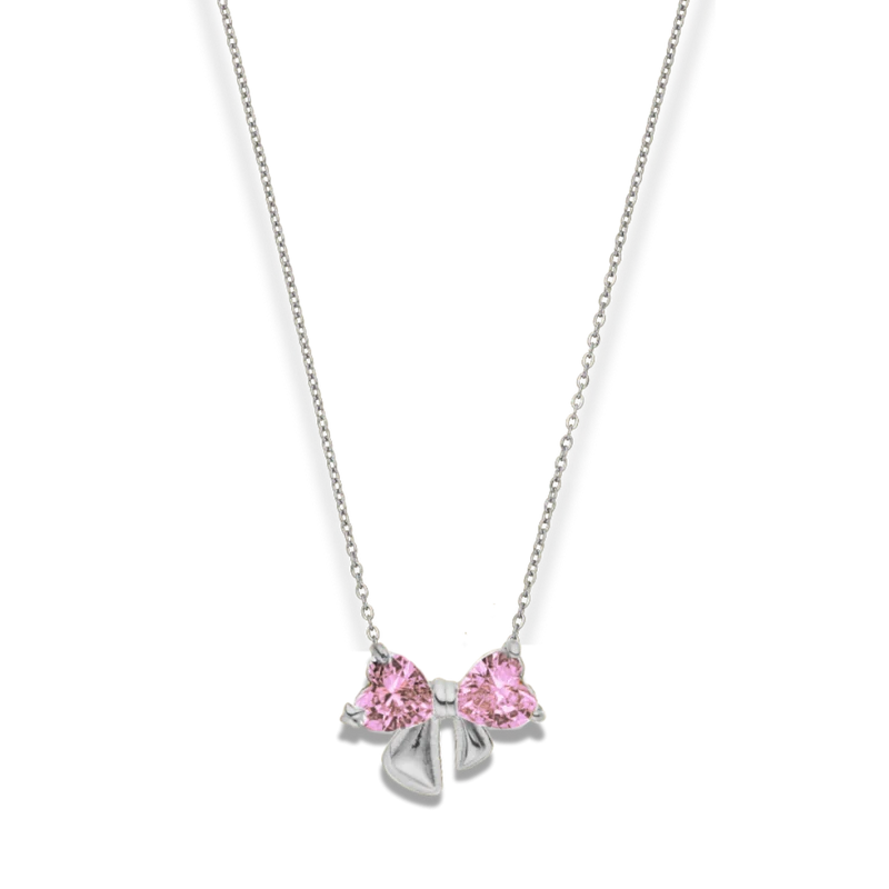 Pink Elegance Ribbon Kette 14K Vergoldet