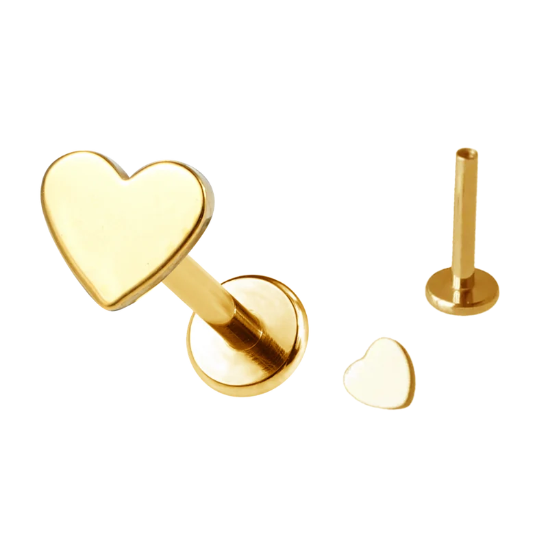 Simple Heart Labret Piericng - Titan