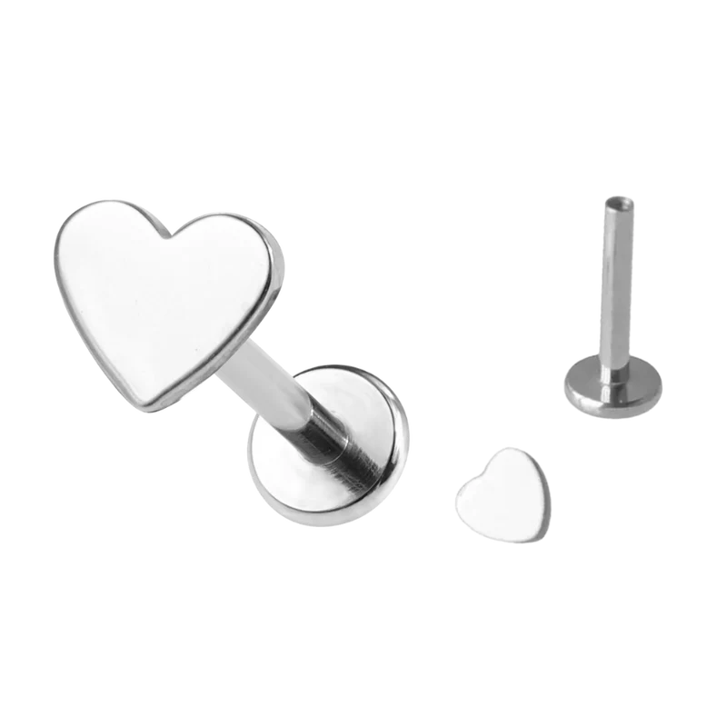 Simple Heart Labret Piericng - Titan