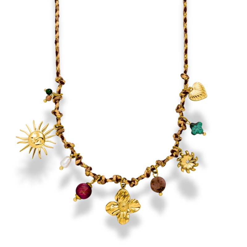 Manifest Flower Charm Kette 14K Vergoldet