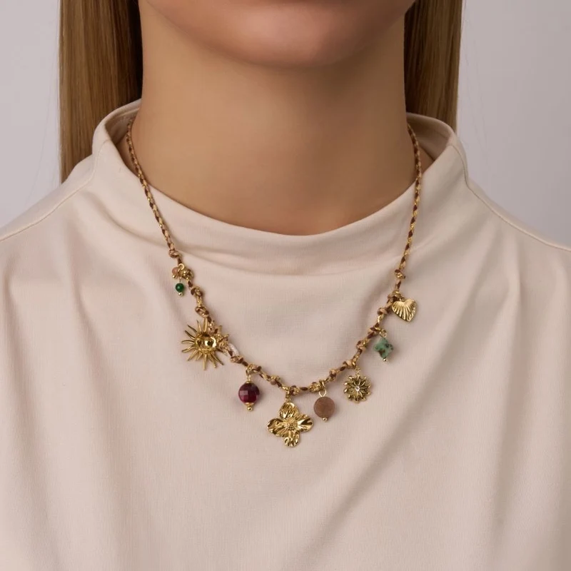 Manifest Flower Charm Kette 14K Vergoldet