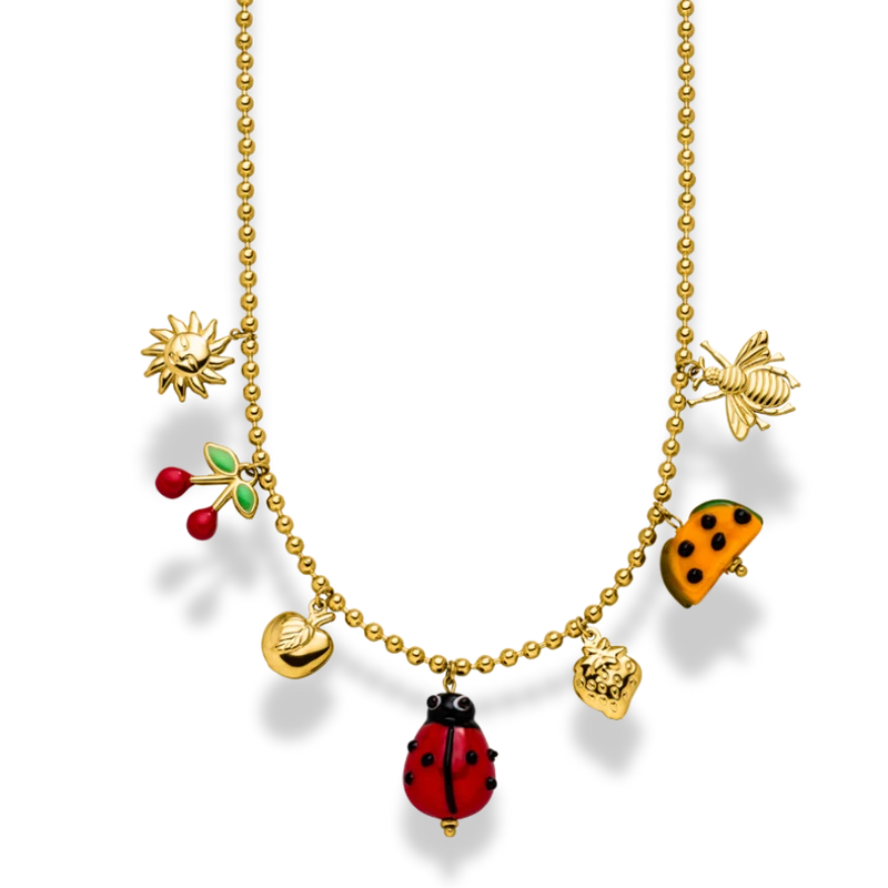 Ladybug & Friends Charm Kette 14K Vergoldet