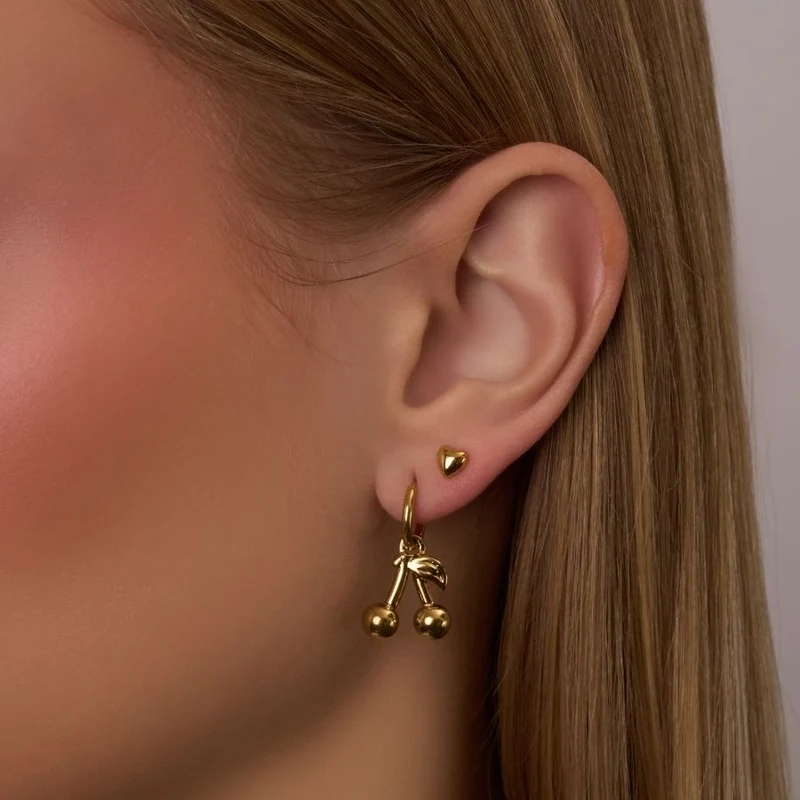 Tiny Heart Ohrstecker 14K Vergoldet