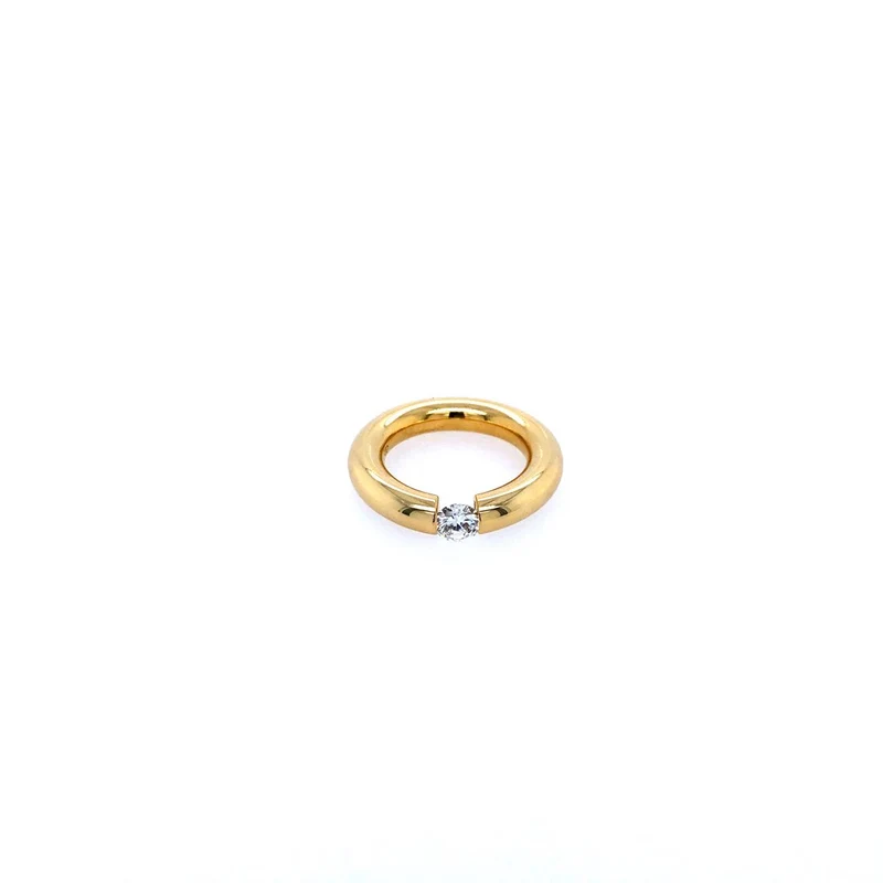 Ring Spannring Gelbgold 750 mit Brillant 0,42 ct
