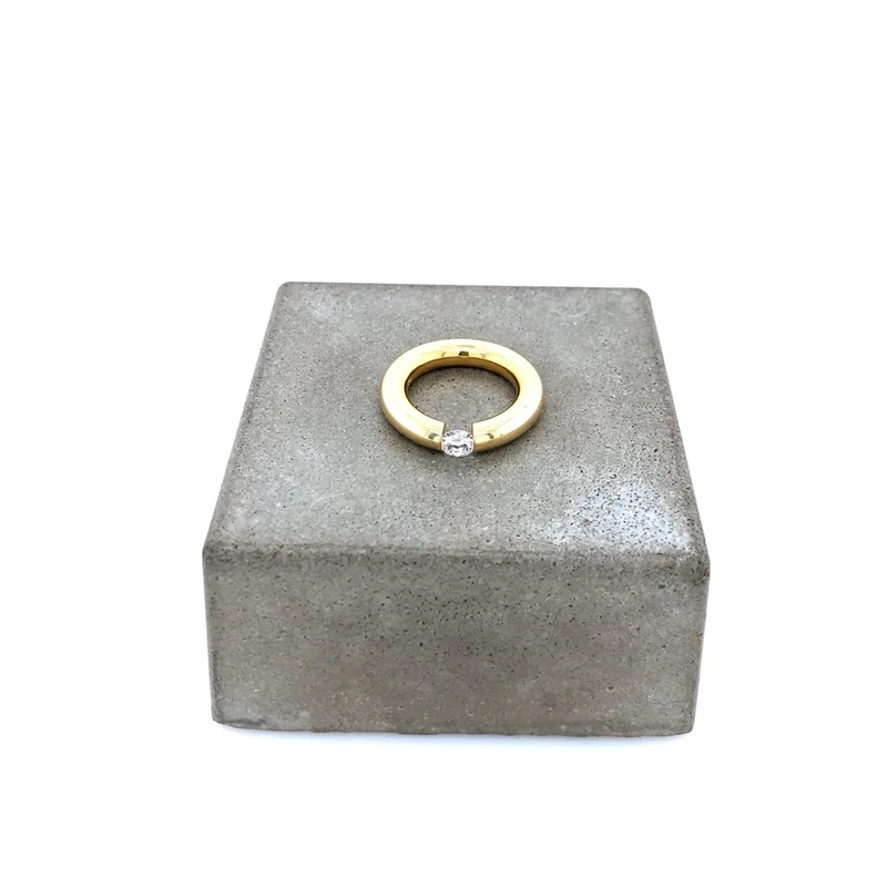 Ring Spannring Gelbgold 750 mit Brillant 0,42 ct