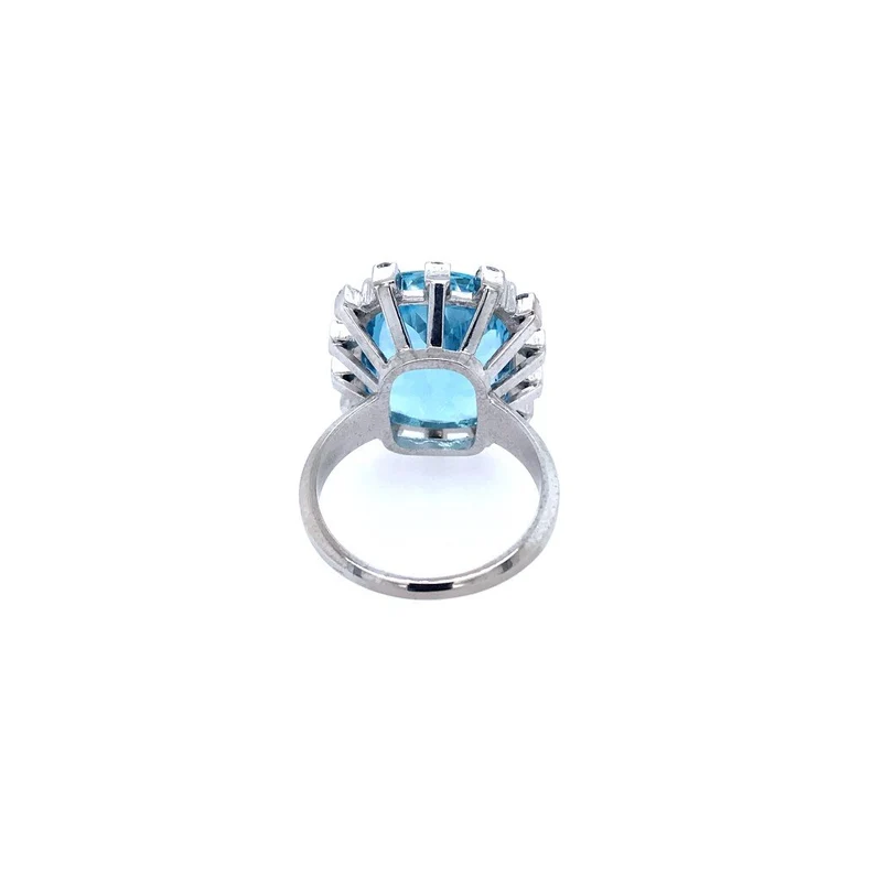Ring Weissgold 750 mit grossem Topas & Brillanten