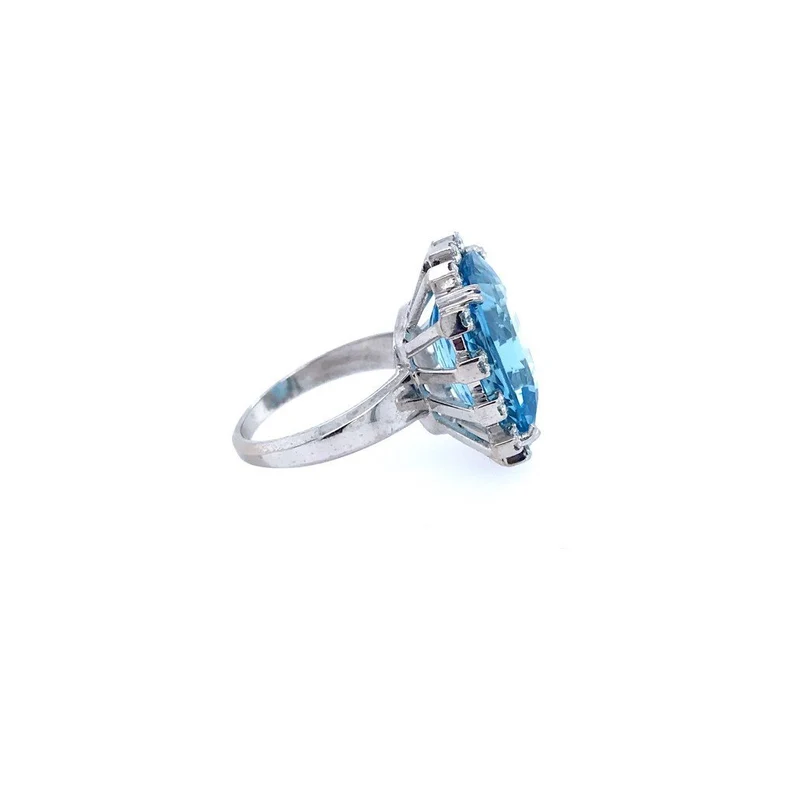 Ring Weissgold 750 mit grossem Topas & Brillanten