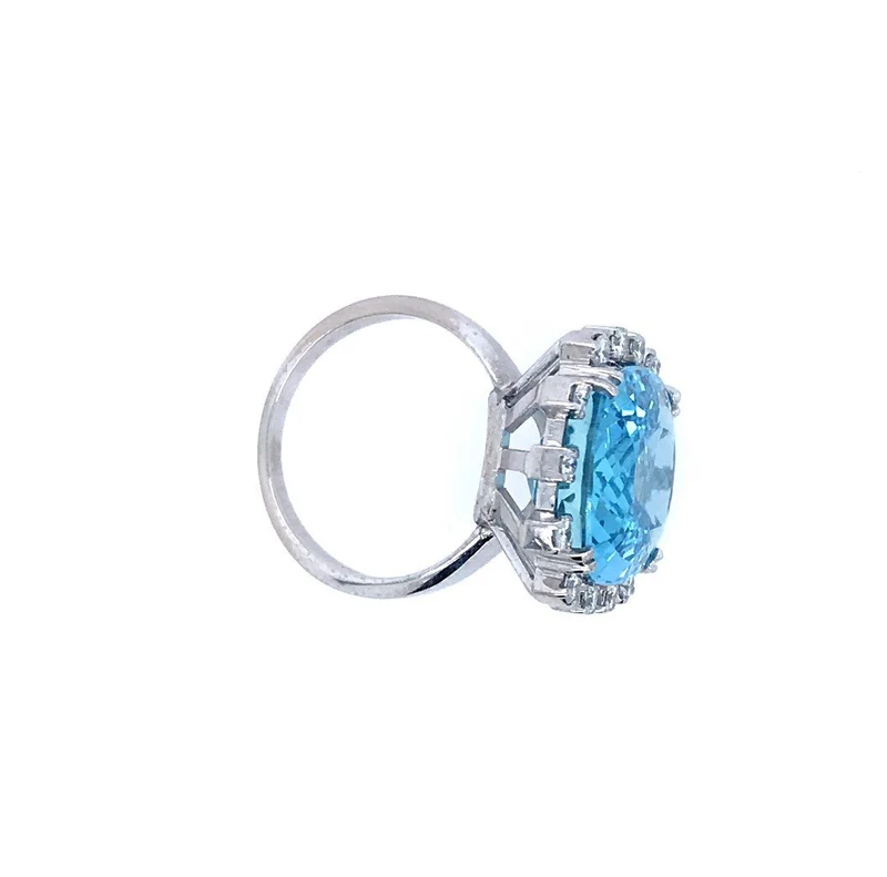 Ring Weissgold 750 mit grossem Topas & Brillanten