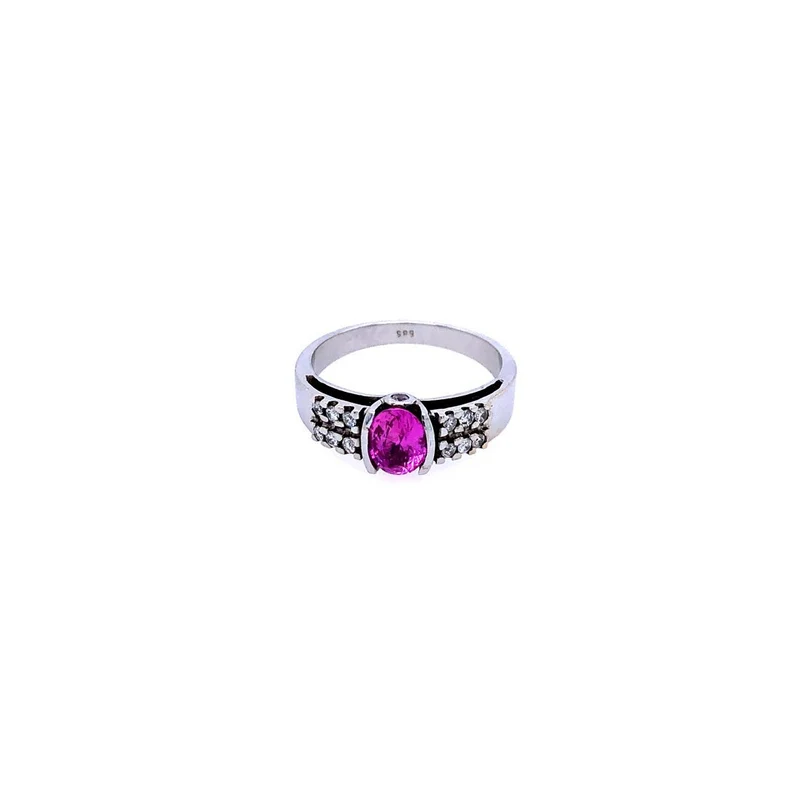 Ring Weissgold 585 mit Turmalin & Brillanten