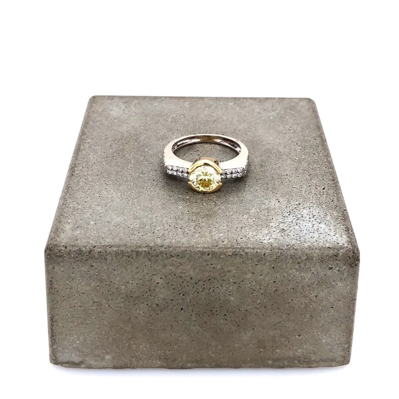 Ring Bicolor Gold 750 mit Brillant 1,22 ct.