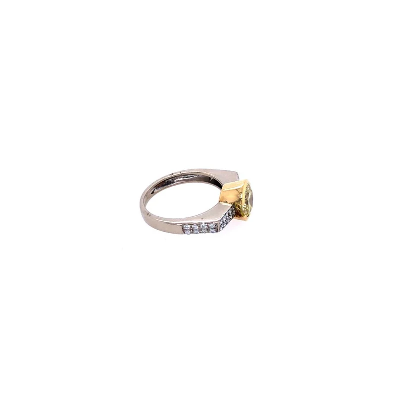 Ring Bicolor Gold 750 mit Brillant 1,22 ct.