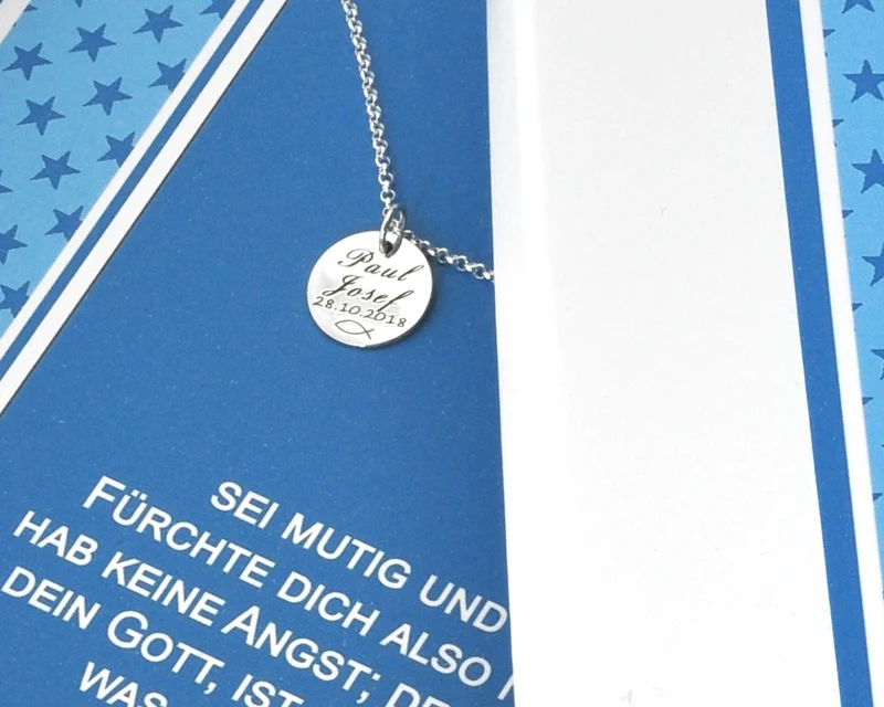GESCHENKSCHACHTEL MIT KETTE, KETTE MIT GRAVUR, NAMENSKETTE 925 SILBER
